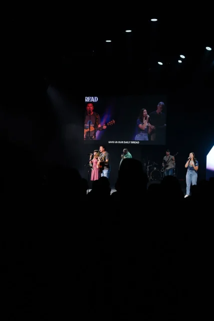 a worship team singing during a worship service